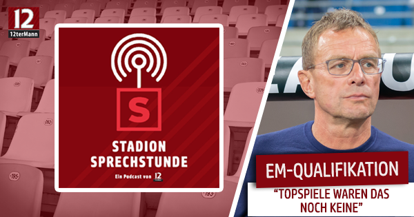 Titelbild mit dem StadionSprechStunde-Logo und Ralf Rangnick